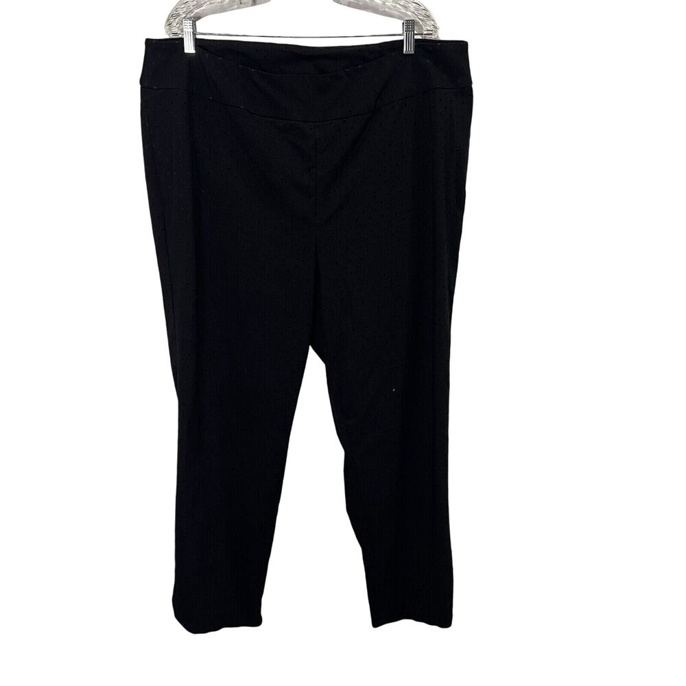 Soft Surroundings Womens Parson Ankle Pants 2XL Black Eyelet Hem Pull On